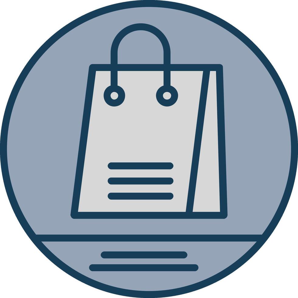 Shopping Bag Line Filled Grey Icon vector