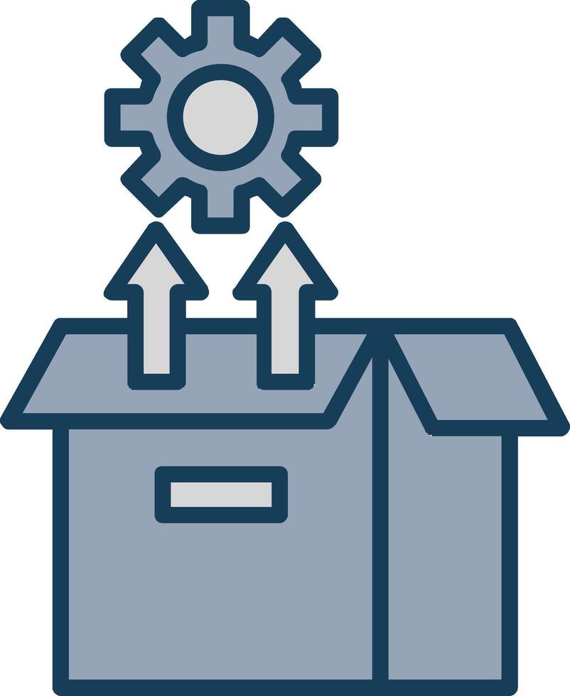 Unpacking Line Filled Grey Icon vector