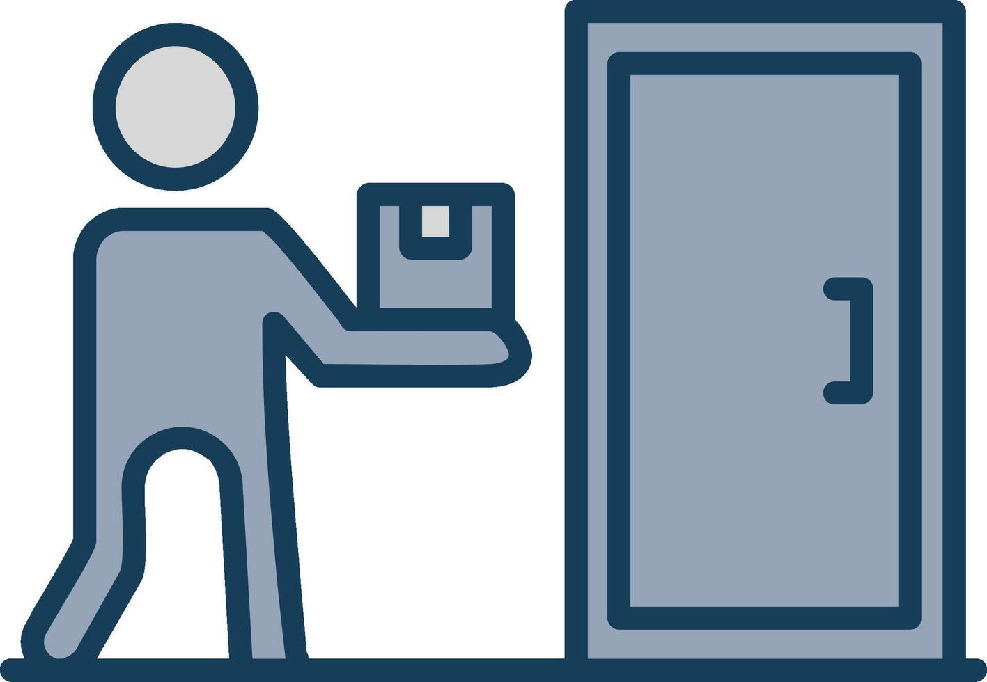 Door To Door Delivery Line Filled Grey Icon vector