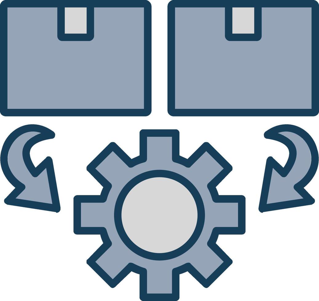 Order Processing Line Filled Grey Icon vector