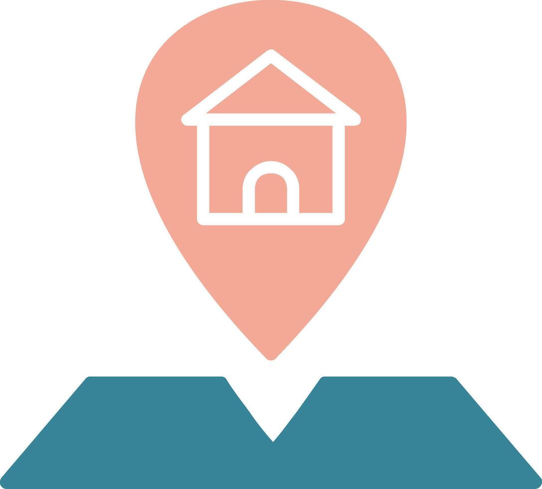 Location Glyph Two Color Icon vector