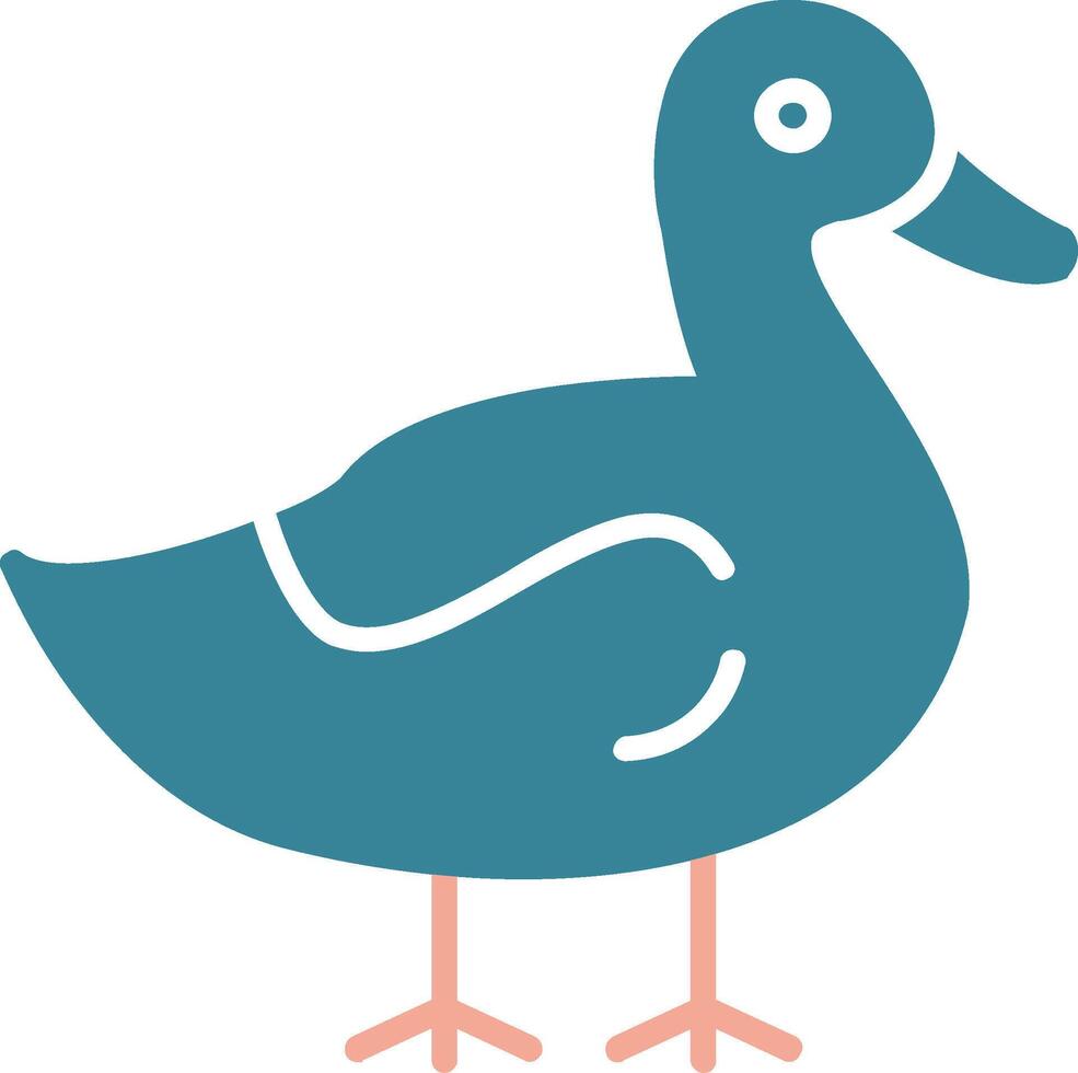 Duck Glyph Two Color Icon vector