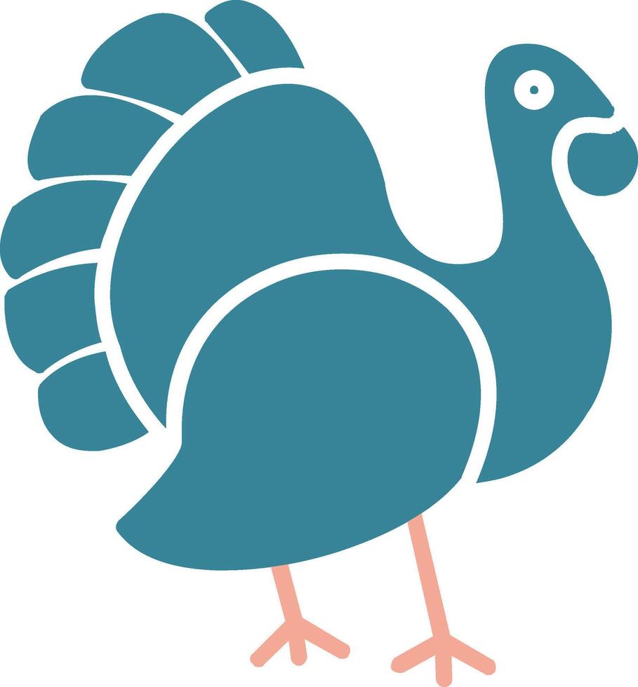 Turkey Glyph Two Color Icon vector