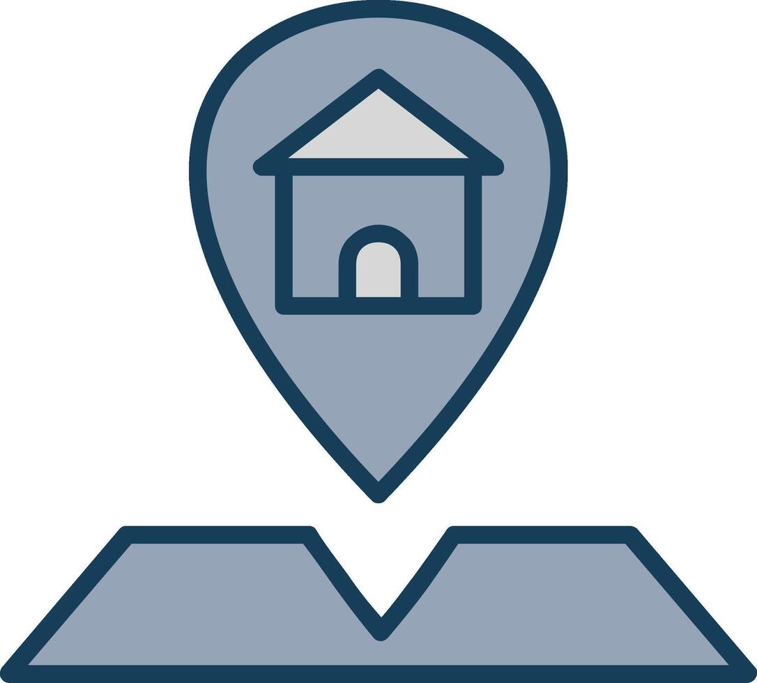 Location Line Filled Grey Icon vector