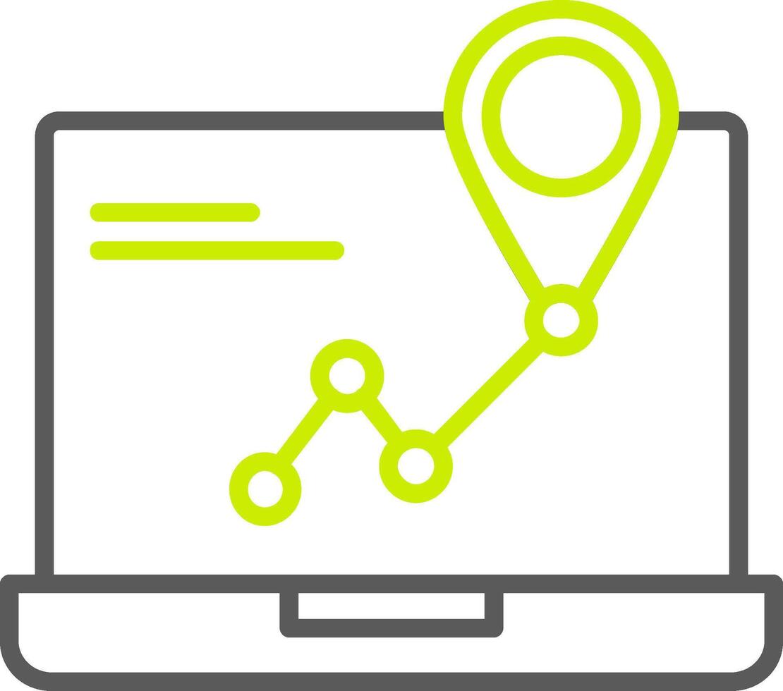 GPS Navigation Line Two Color Icon vector