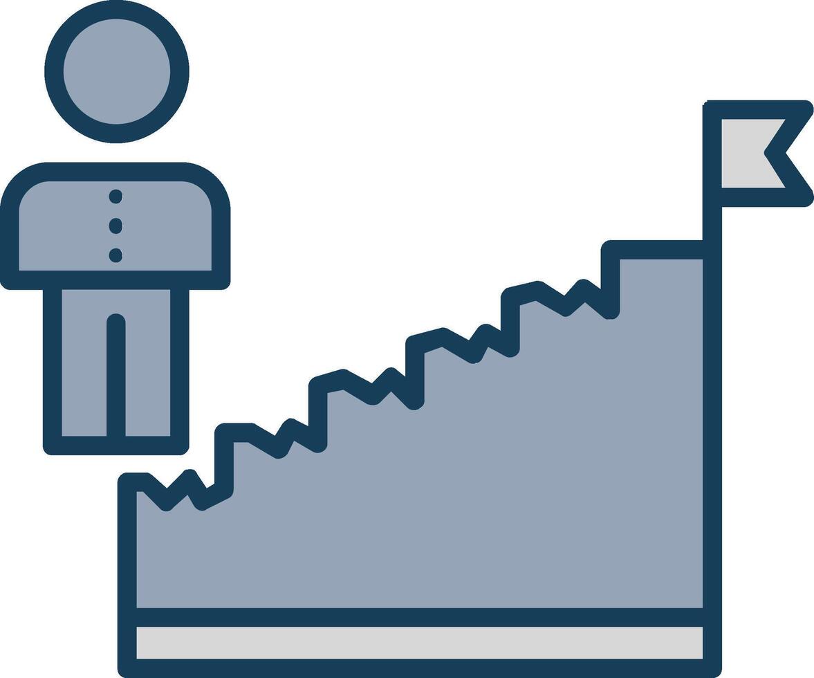 Career LadderLine Filled Grey Icon vector