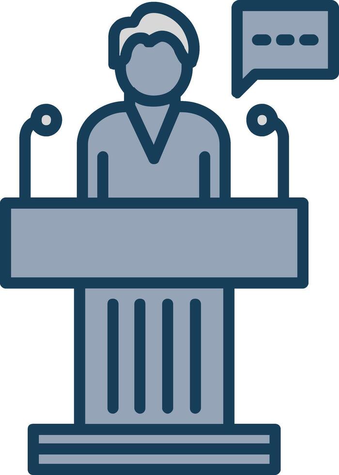 Professional Speaker Line Filled Grey Icon vector