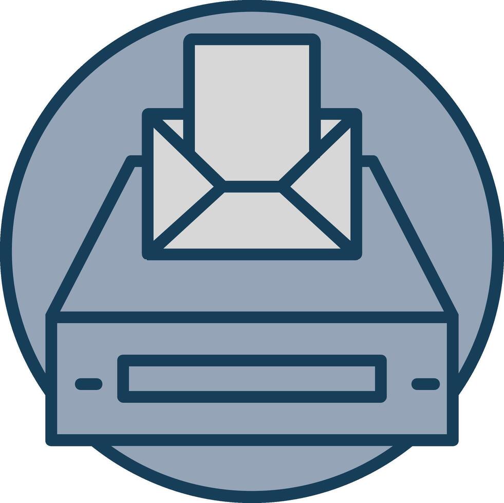 Project Inbox Line Filled Grey Icon vector