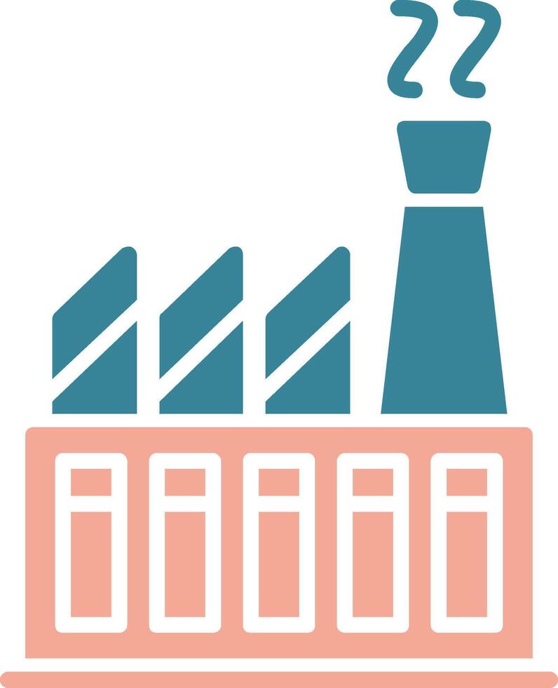 Factory Glyph Two Color Icon vector