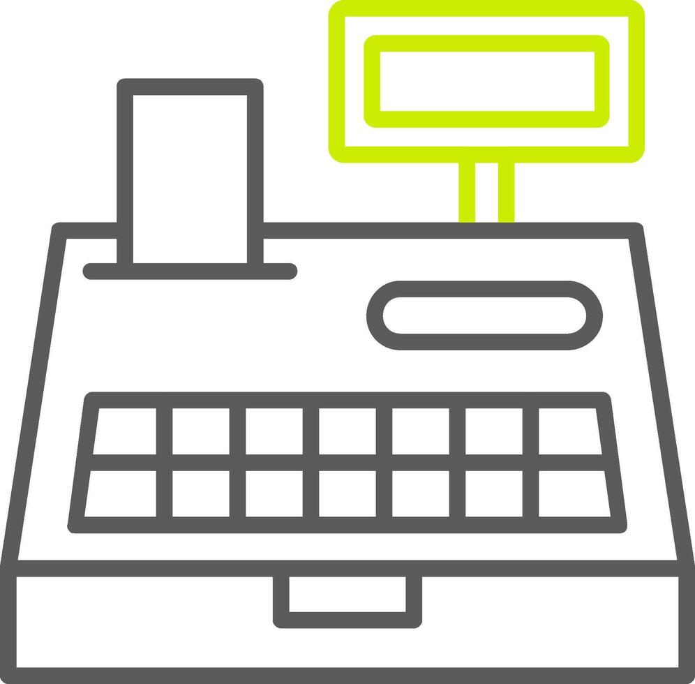 Cash Register Line Two Color Icon vector