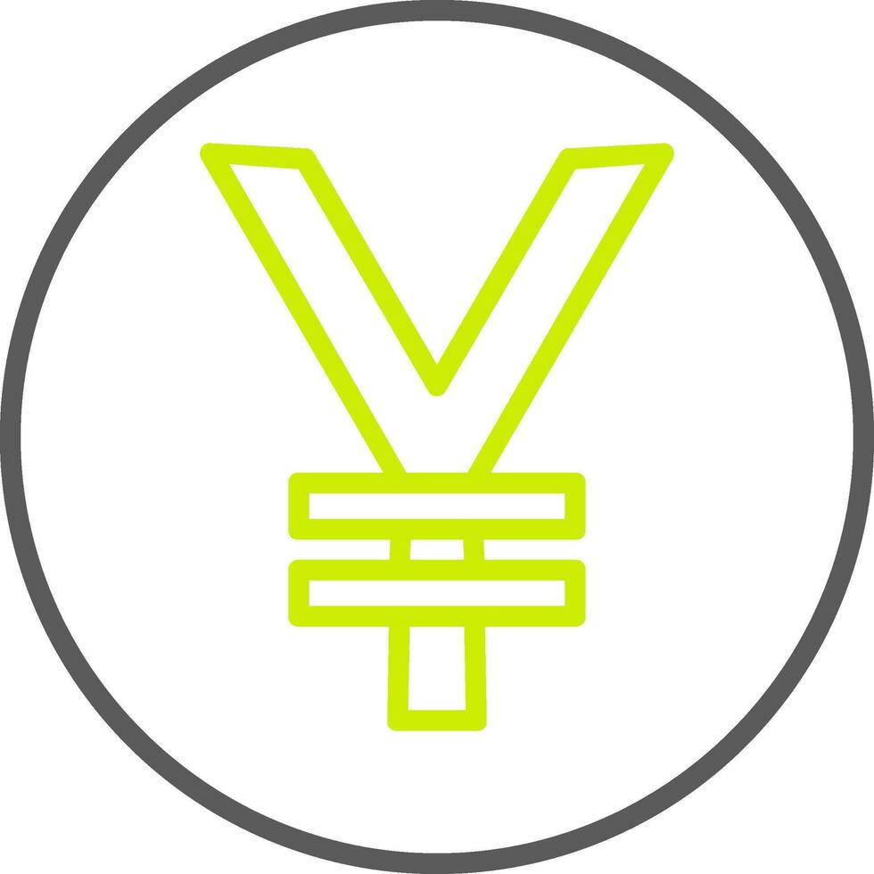 Yen Coin Line Two Color Icon vector
