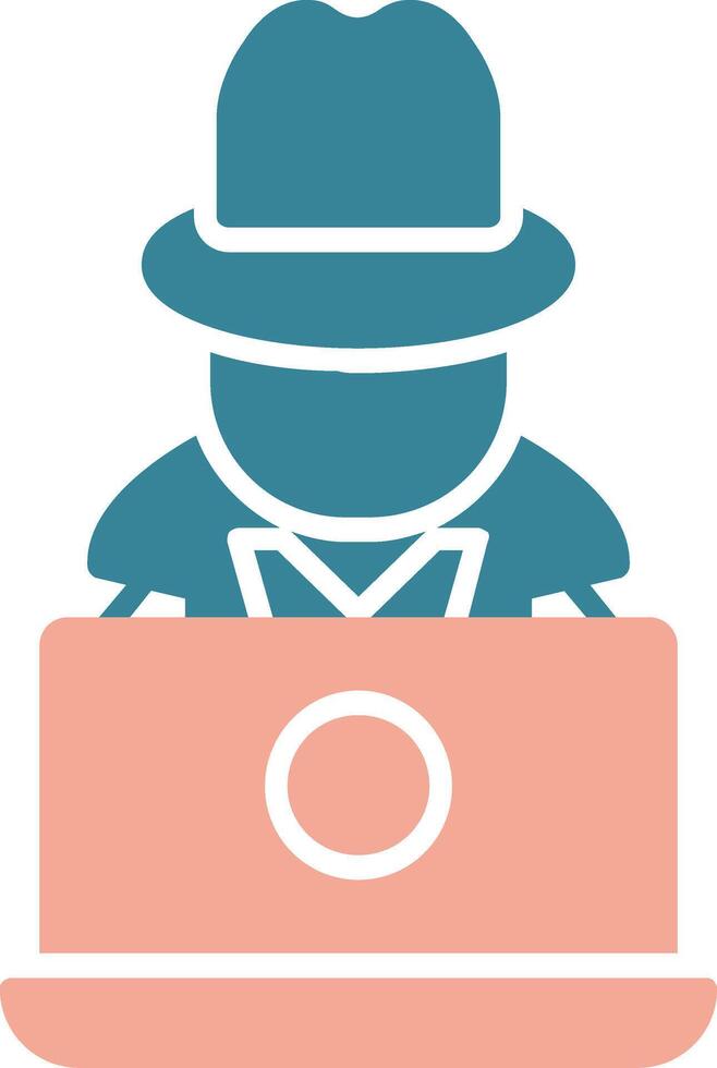 Hacker Glyph Two Color Icon vector