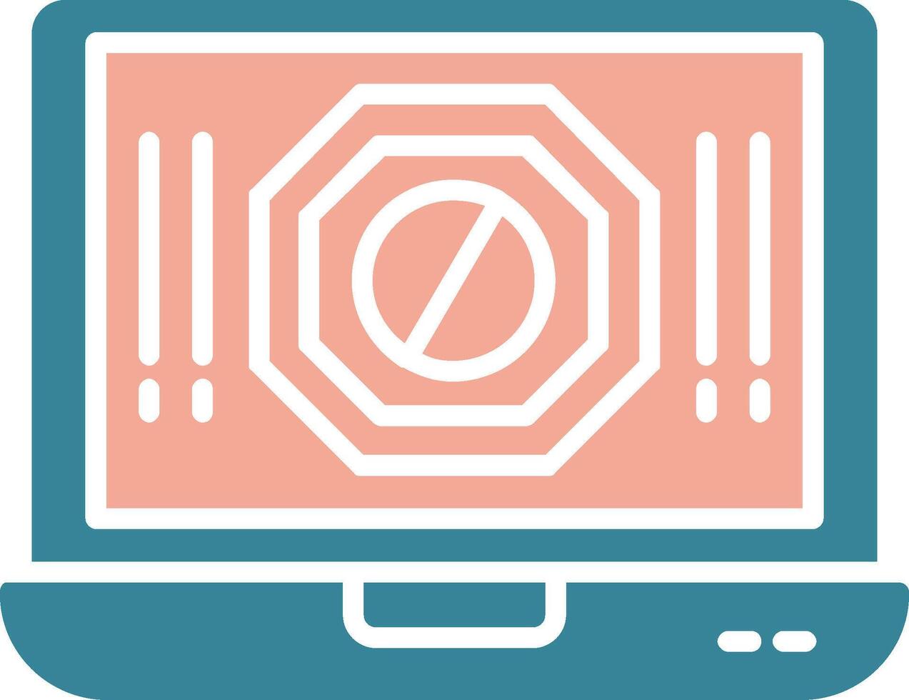 Ad Blocker Glyph Two Color Icon vector