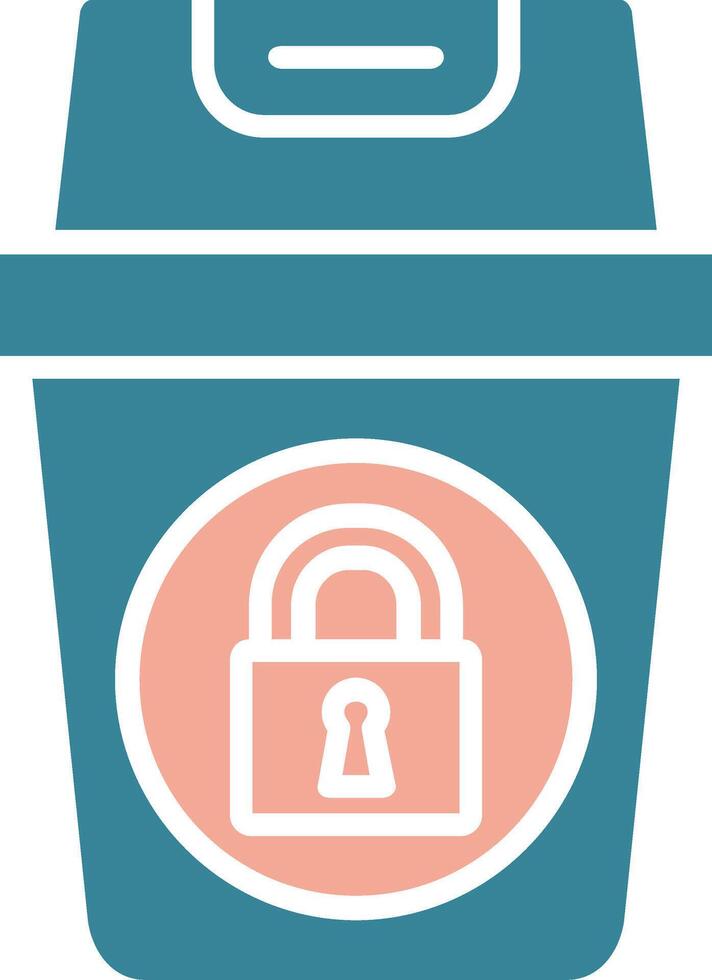 Recycle Bin Glyph Two Color Icon vector