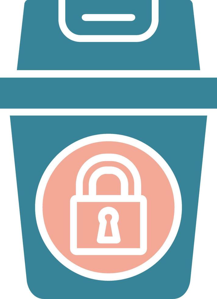 Recycle Bin Glyph Two Color Icon vector