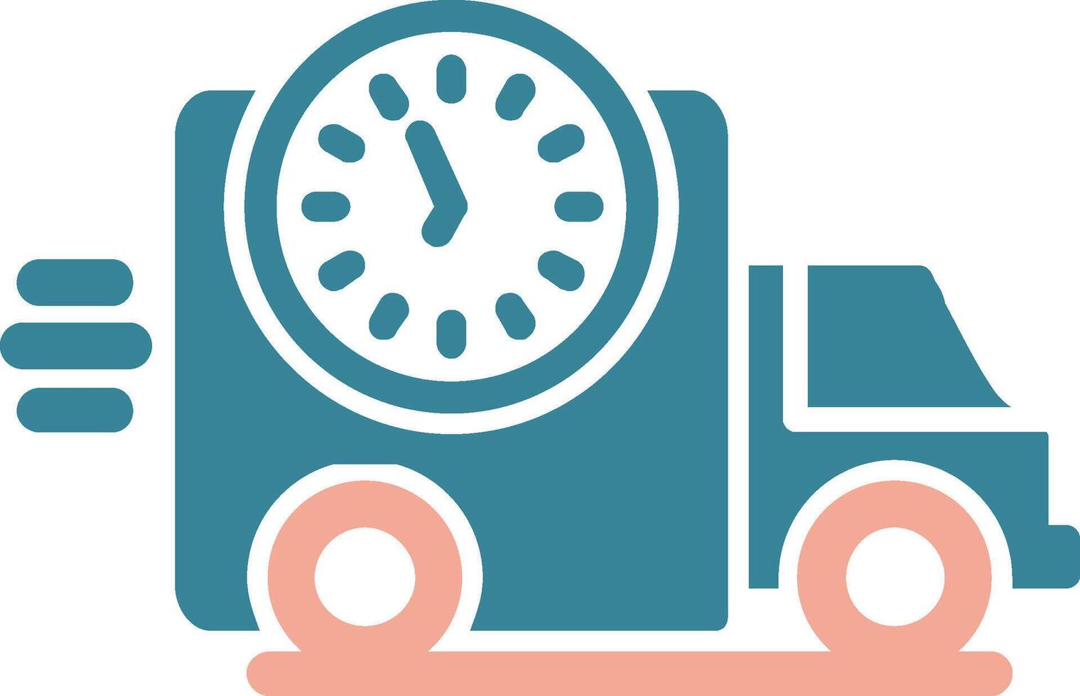 Delivery Time Glyph Two Color Icon vector