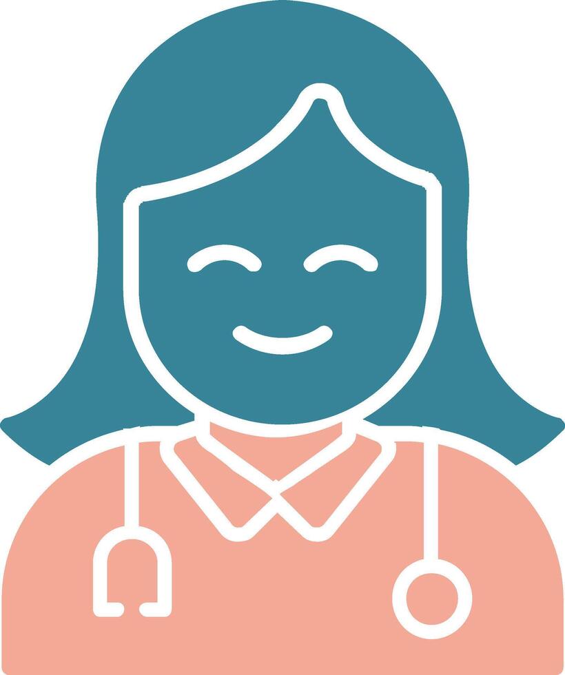 Female Doctor Glyph Two Color Icon vector