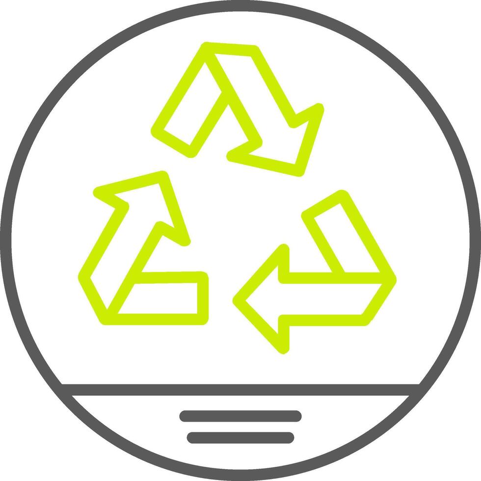 icono de línea de reciclaje de dos colores vector