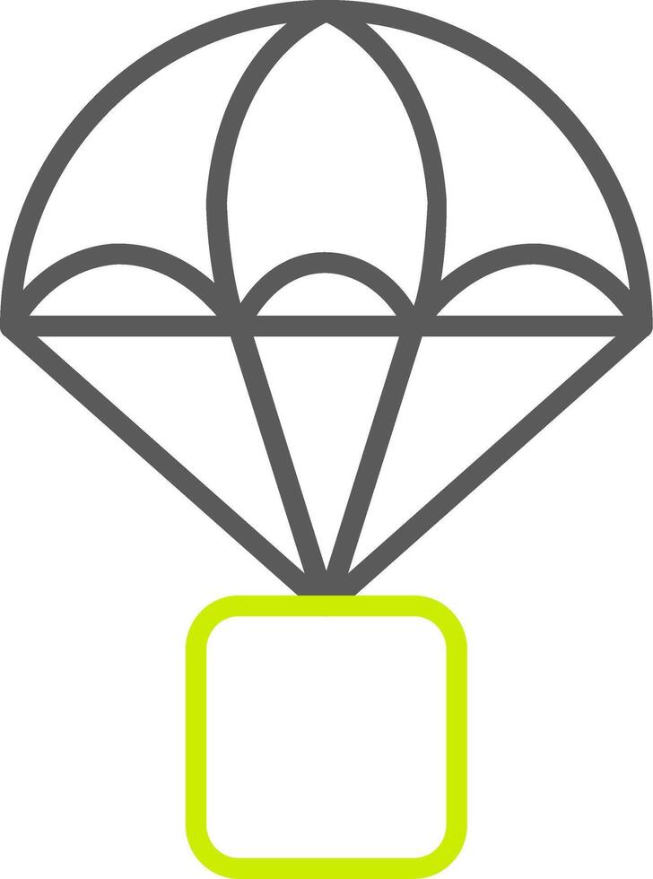 Parachute Line Two Color Icon vector