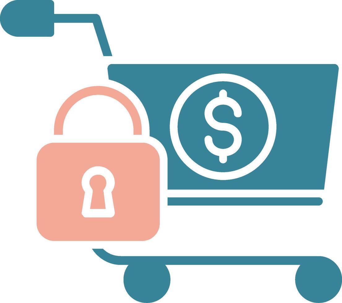 Secure OnGlyph Two Color Shopping Glyph Two Color Icon vector