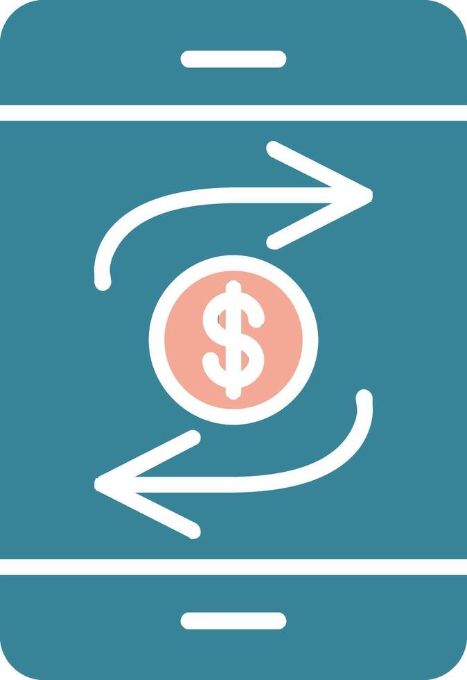 Mobile Transaction Glyph Two Color Icon vector