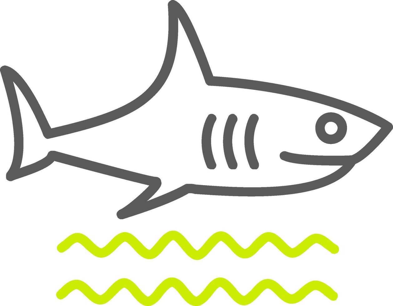 Shark Line Two Color Icon vector