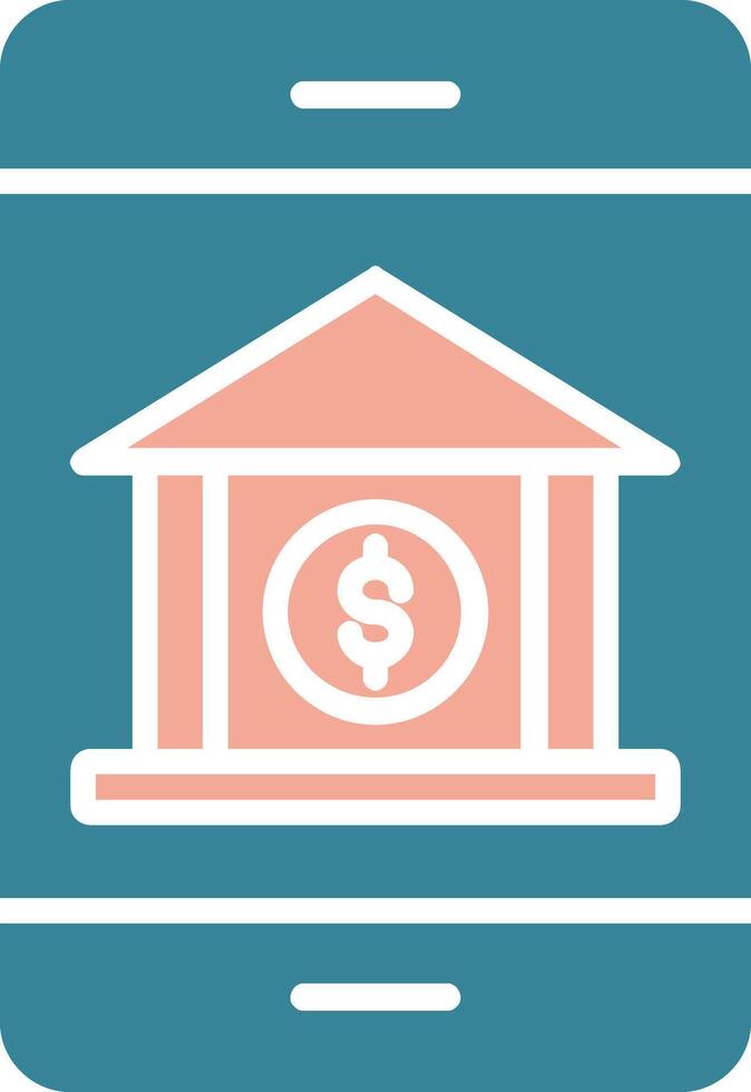 Banking App Glyph Two Color Icon vector