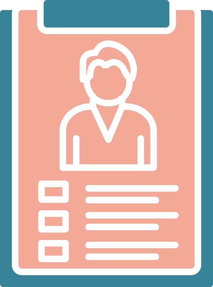 Employee Data Glyph Two Color Icon vector