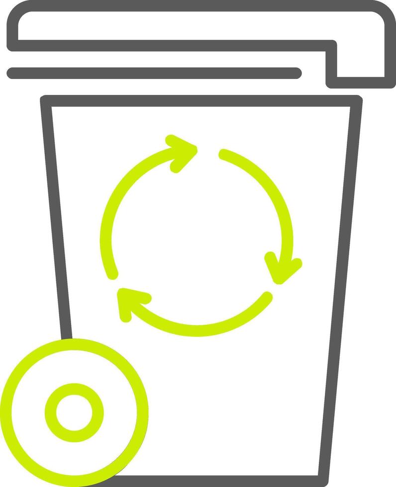 Trash Bin Line Two Color Icon vector