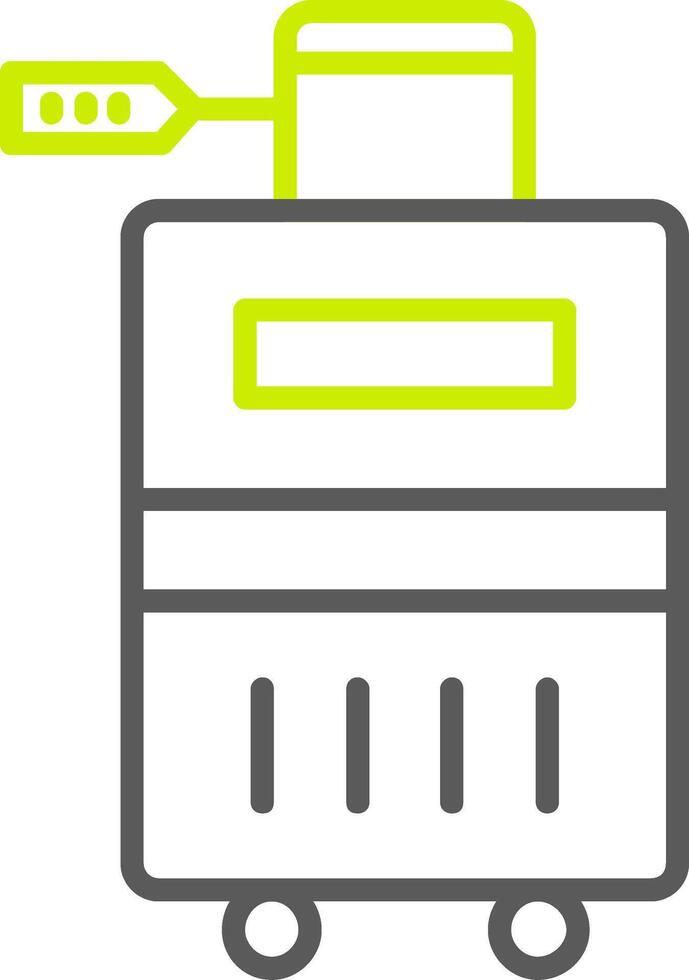 Wheeled Luggage Line Two Color Icon vector