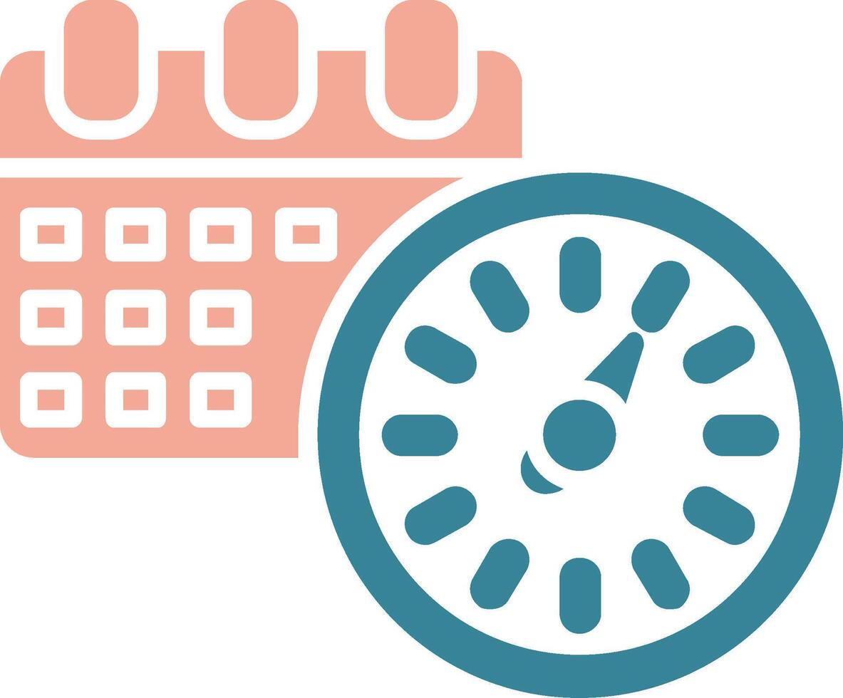 Timing Glyph Two Color Icon vector