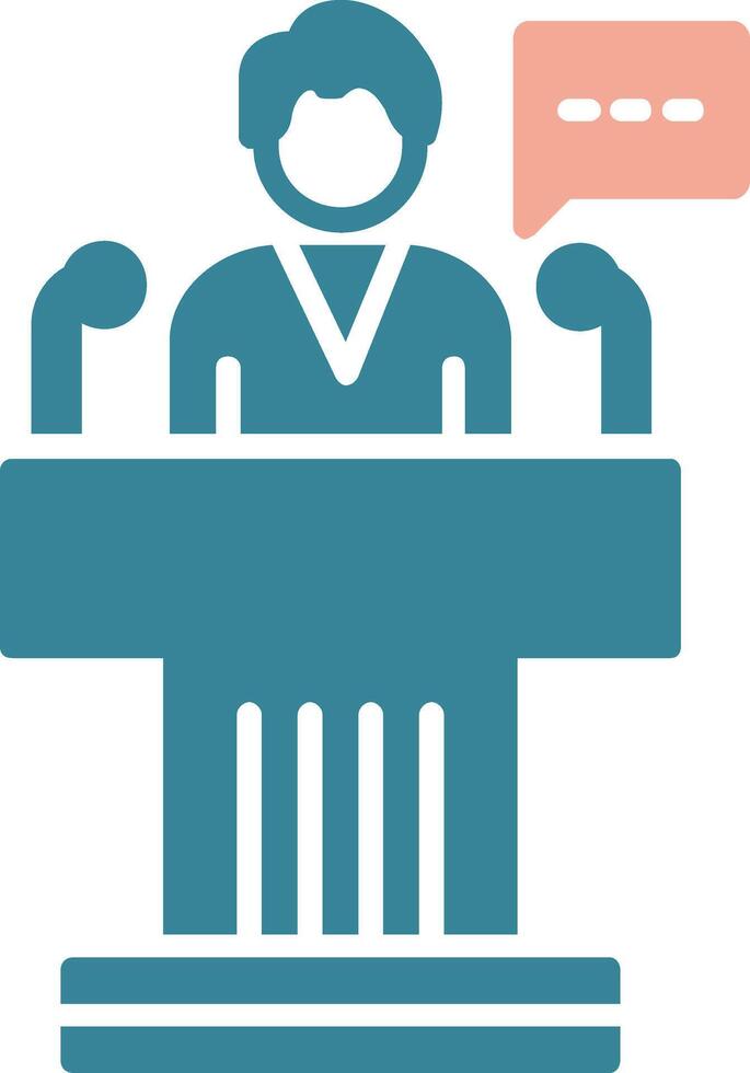 Professional Speaker Glyph Two Color Icon vector