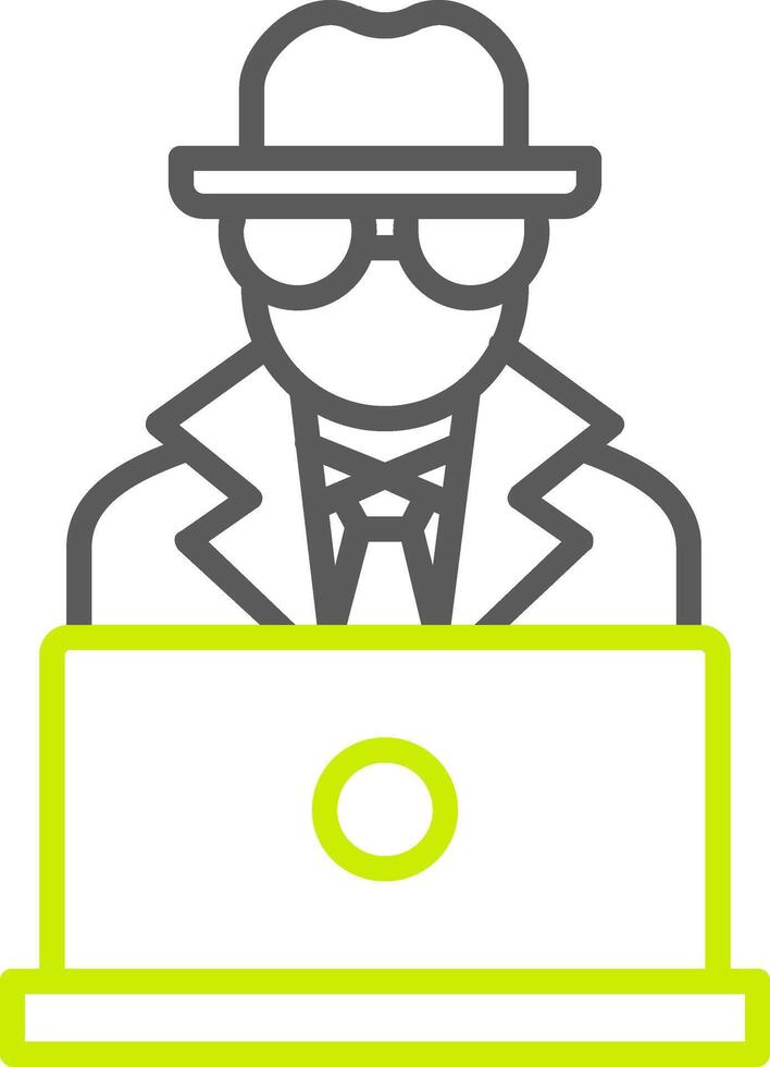 icono de línea de spyware de dos colores vector