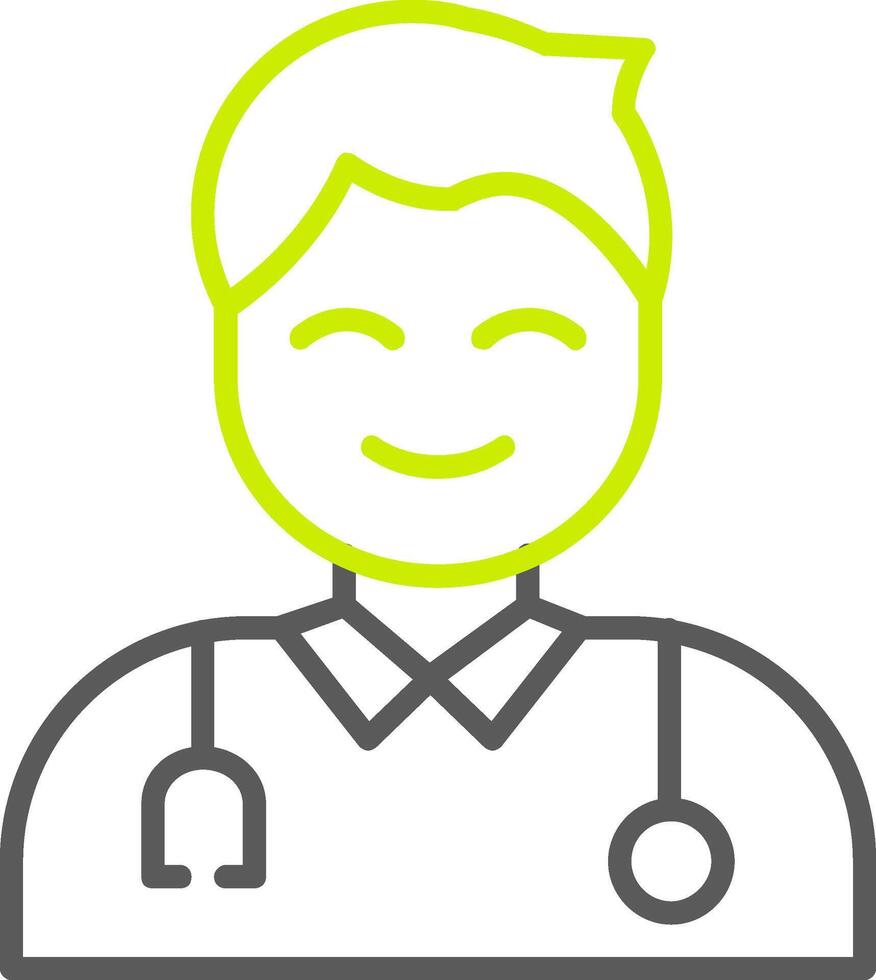 Male Doctor Line Two Color Icon vector