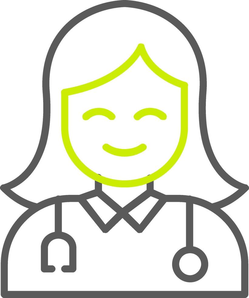 Female Doctor Line Two Color Icon vector