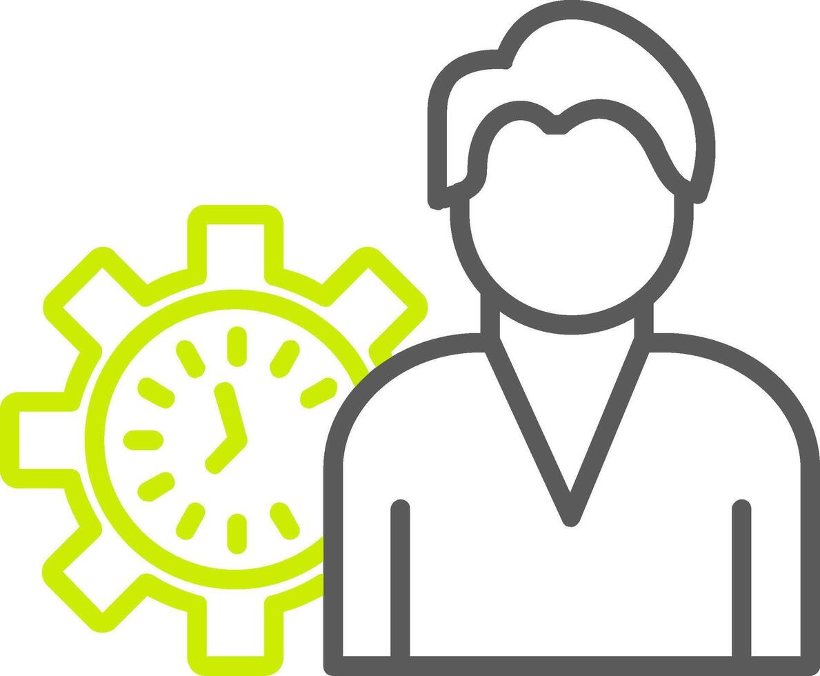 Working Hours Line Two Color Icon vector