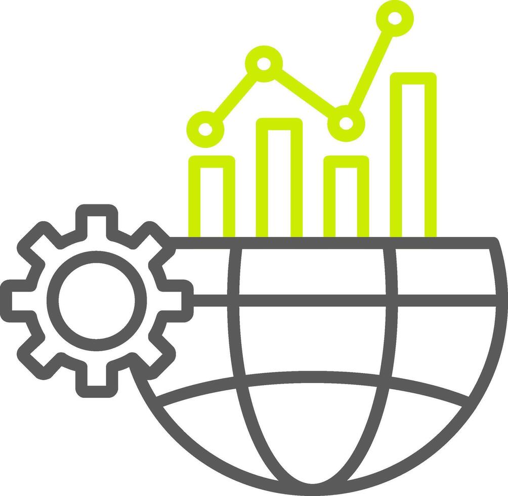 Global Markets Line Two Color Icon vector