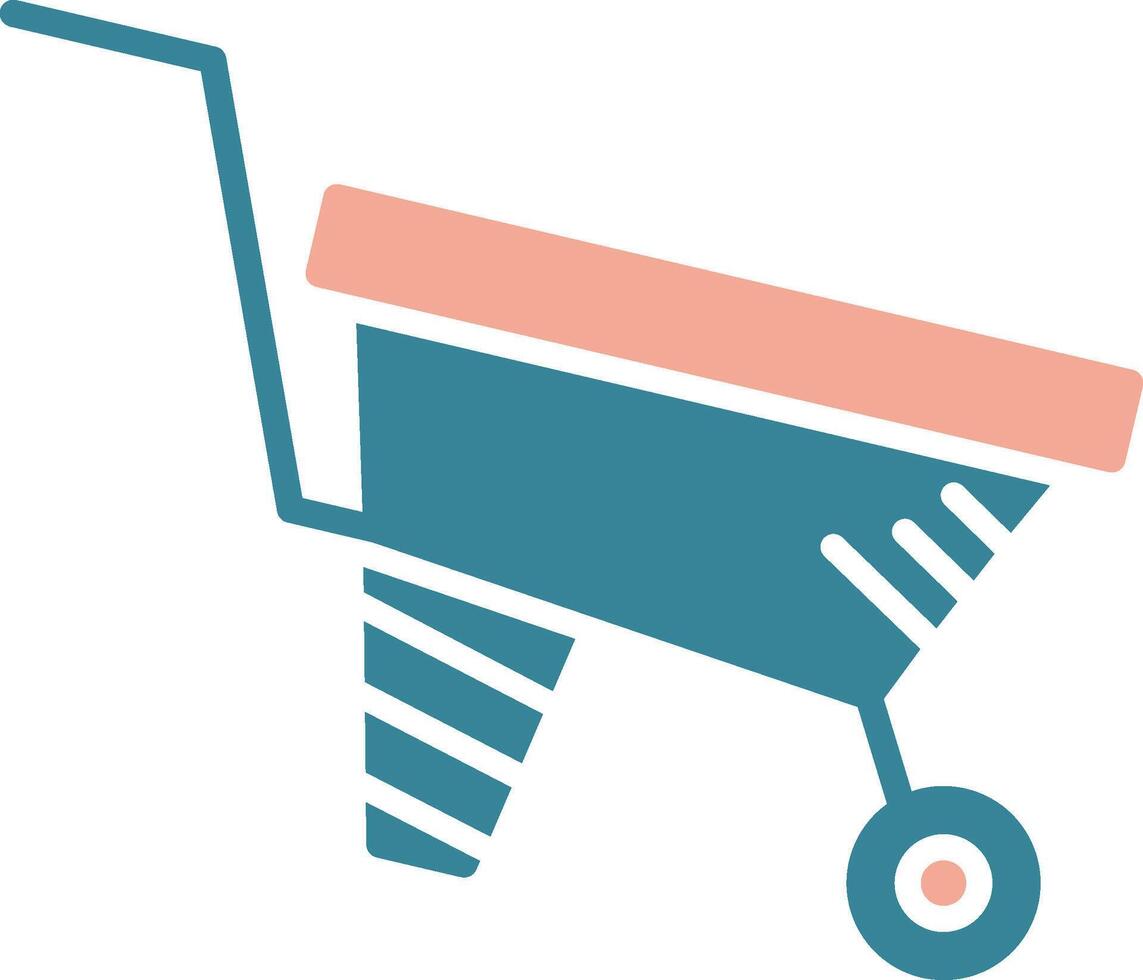 Wheelbarrow Glyph Two Color Icon vector