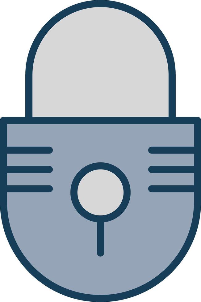 Lock Line Filled Grey Icon vector