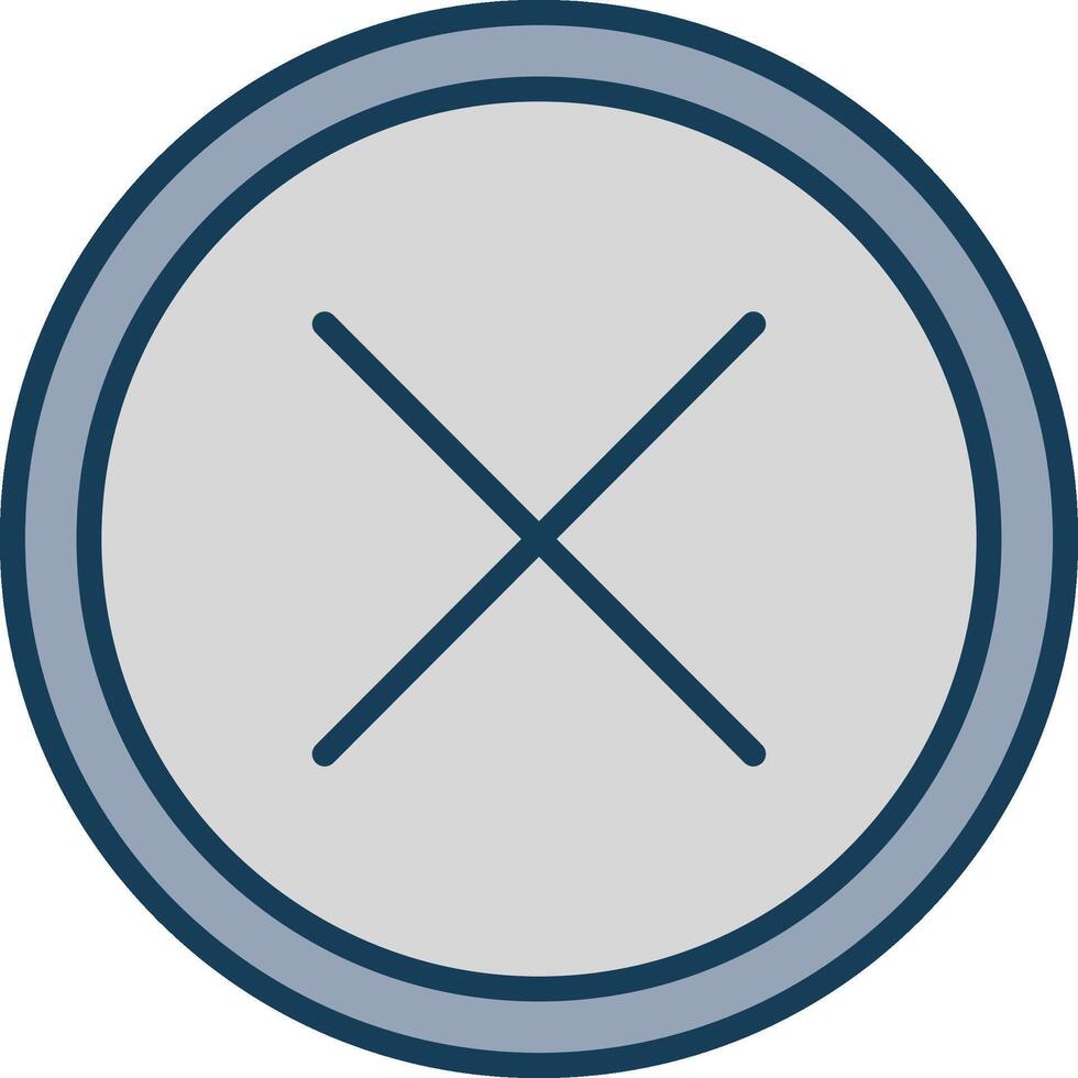 Cross Line Filled Grey Icon vector