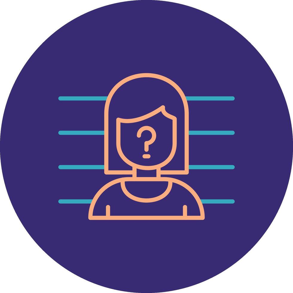 Suspect Line Two Color Circle Icon vector