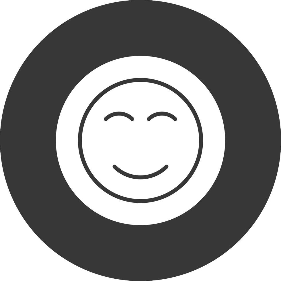 Smile Glyph Inverted Icon vector