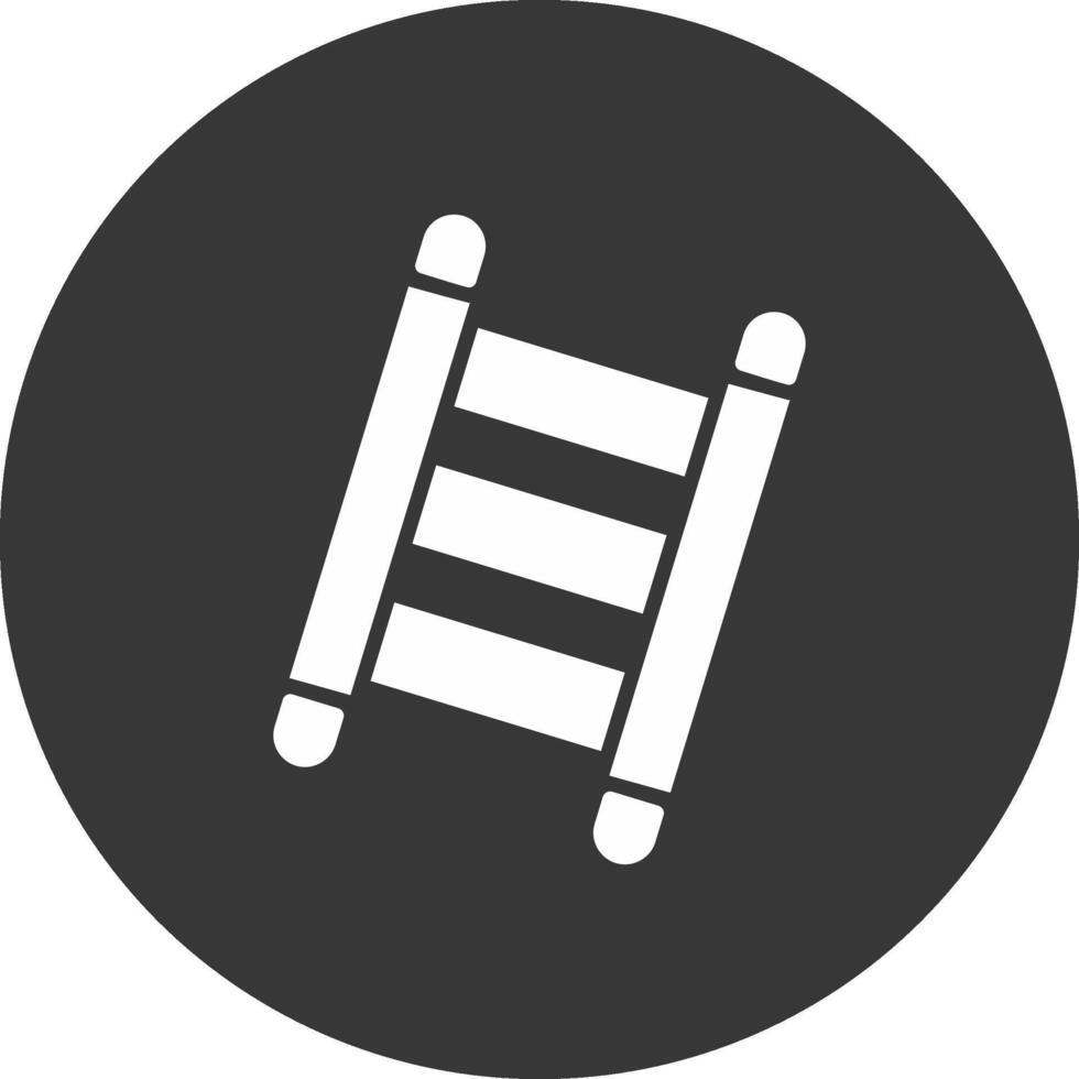 Step Ladder Glyph Inverted Icon vector