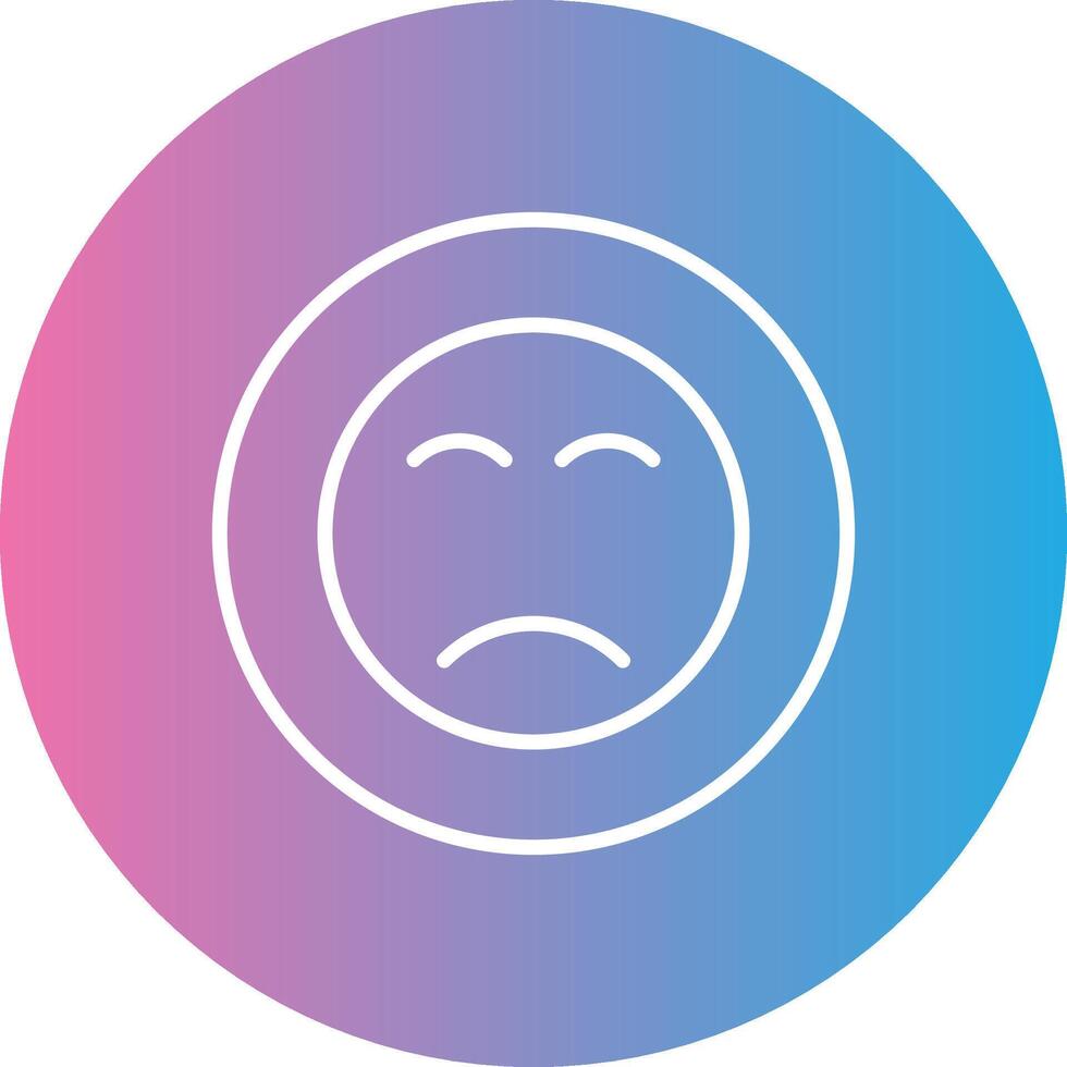 Sad Face Line Gradient Circle Icon vector