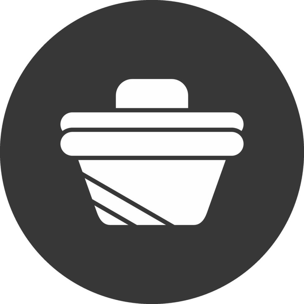 Picnic Basket Glyph Inverted Icon vector