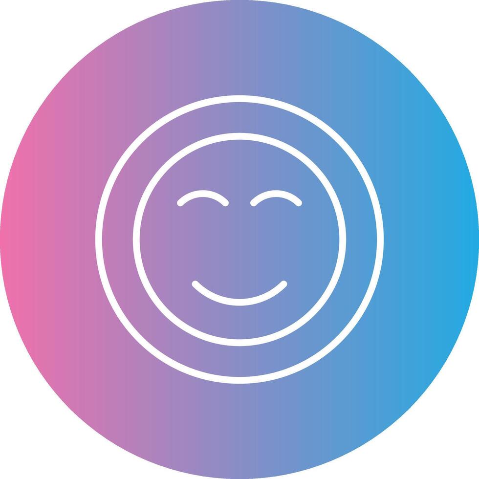 Smile Line Gradient Circle Icon vector