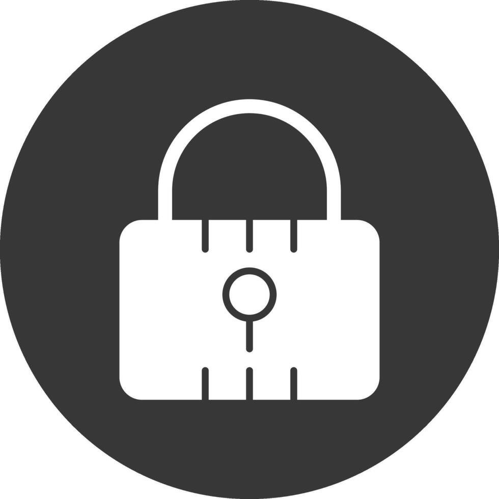 Locked Glyph Inverted Icon vector