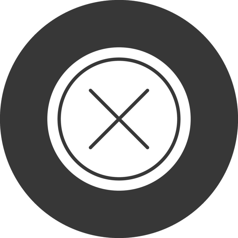 Cross Glyph Inverted Icon vector