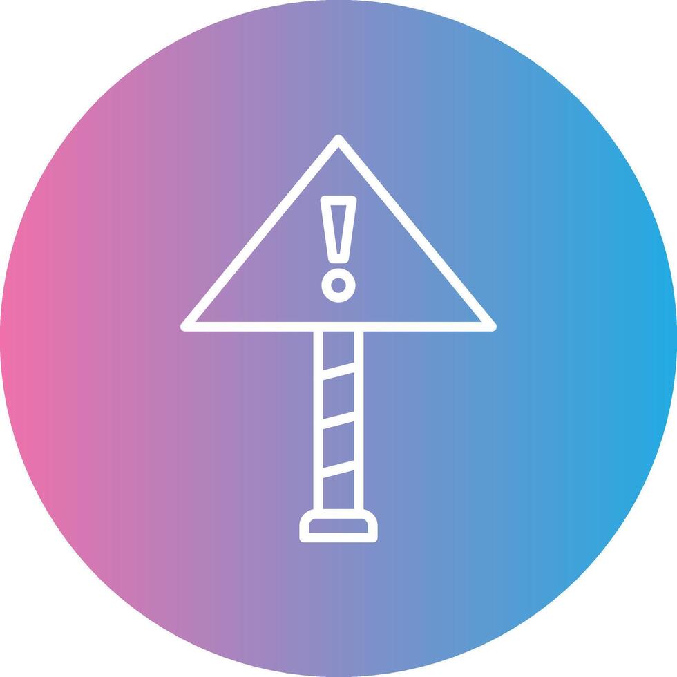 Caution Line Gradient Circle Icon vector