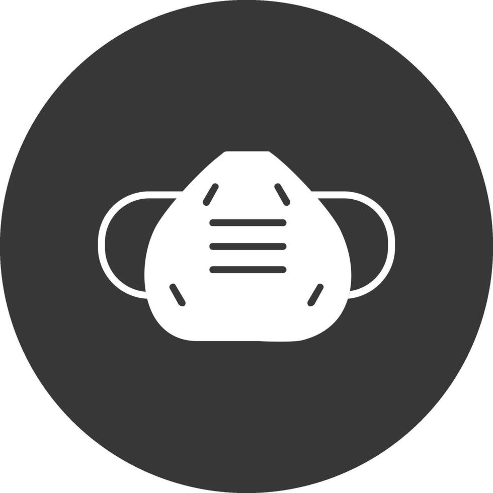 Worker Mask Glyph Inverted Icon vector